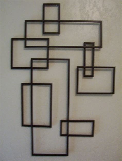 Mid Century Modern De Stijl Style Geometric Metal Wall Sculpture