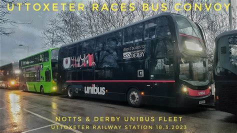 Uttoxeter Races Bus Convoy Notts Derby Unibus Fleet Uttoxeter