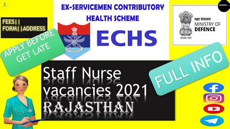 Khush Khabari ECHS VACANCIES JAIPUR 2021 APPLY BEFORE LATE LAST