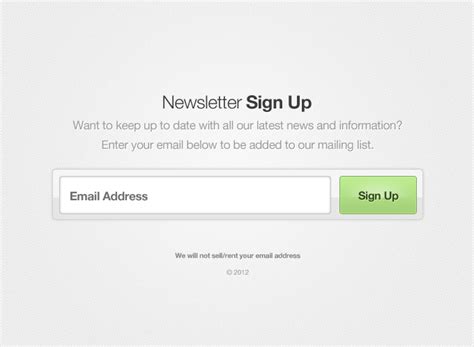 Newsletter Sign Up Form Free PSD Download | FreeImages