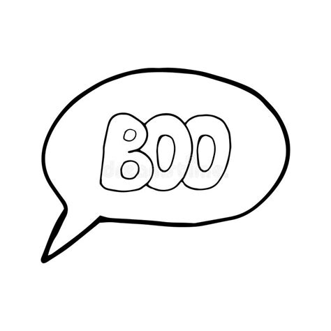 Lettering Boo In A Bubble Hand Drawn In Doodle Style Vector