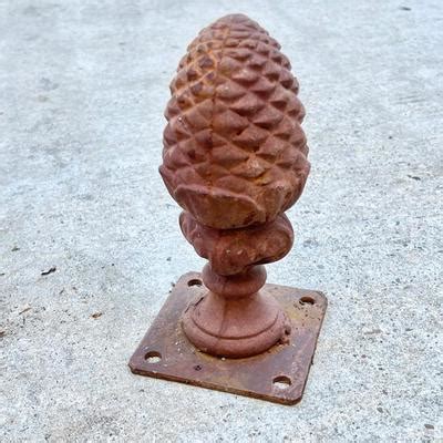 Eight Heavy Cast Iron Pine Cone Toppers Estatesales Org