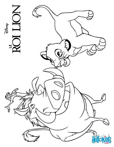 Simba Timon And Pumba Coloring Pages