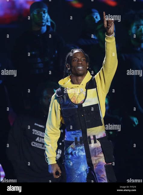 Travis Scott performs during the 35th annual MTV Video Music Awards at ...