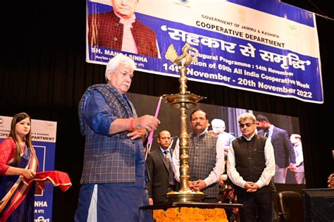 Lg Manoj Sinha Inaugurates 69th Cooperative Week Celebrations In Jammu