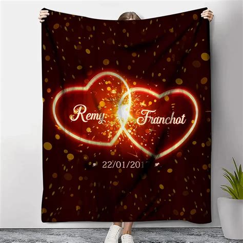 Couverture Plaids Polaire Pr Noms Personnalis S Avec Date Pour Couple