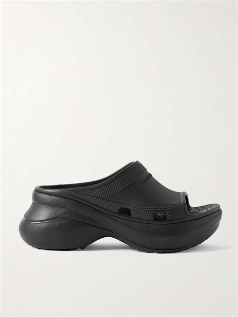 BALENCIAGA + Crocs Pool perforated rubber slides | NET-A-PORTER