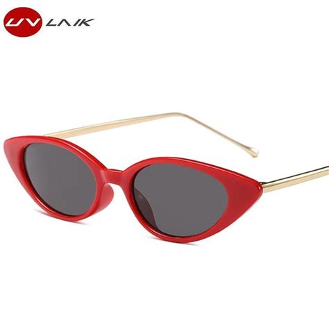 Uvlaik Fashion Cat Eye Sunglasses Women Brand Designer Metal Legs Small