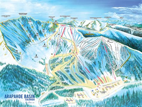 Arapahoe Basin Trail Map - Store - Ski Trail Map Art by Kevin Mastin ...