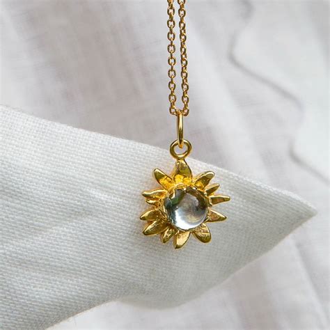 Gold Sunflower Necklace By Amulette Notonthehighstreet