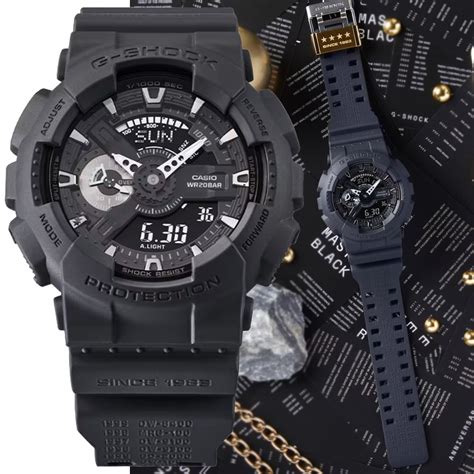 Casio 卡西歐 G Shock 40周年限量款 經典復刻全黑錶款 大圓雙顯錶 Ga 114re 1a 防水200米 G Shock Yahoo奇摩購物中心