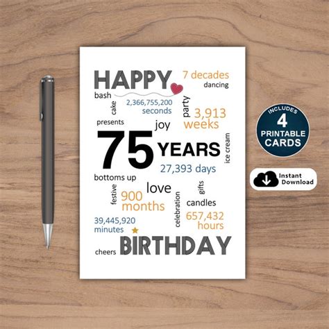 Funny 75th Birthday Cards - Etsy