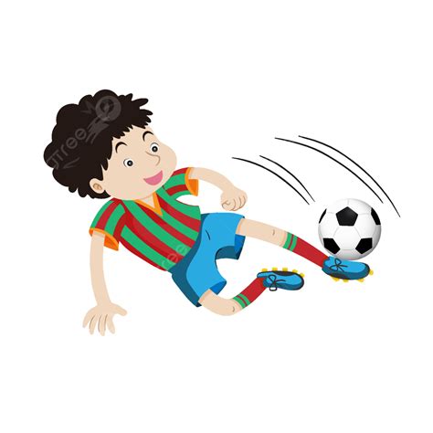 Cartoon Style Kicking Football Sideways Free Elements Vector Cartoon