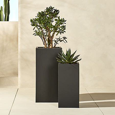 Blox Tall White Modern Indoor Outdoor Planters Cb Large Outdoor