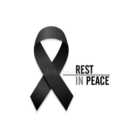 Black Ribbon. Rest in Peace. Vector Illustration Stock Vector ...