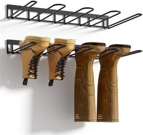 Zacurter Welly Boot Rack Wall Mounted Welly Boot Stand For 4 Pairs