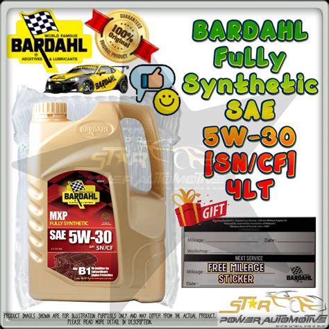 BARDAHL MXP Fully Synthetic Superior Petrol Engine Oil SAE 5W 30 5W30