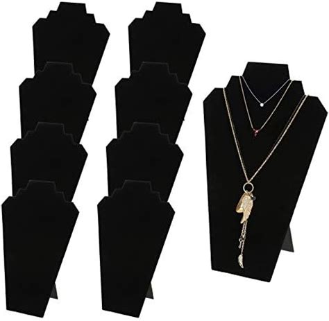 Amazon 7TH VELVET 6 Pieces Black Velvet Necklace Display Jewelry