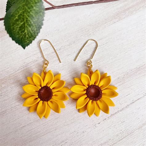 Sunflower Earrings Etsy