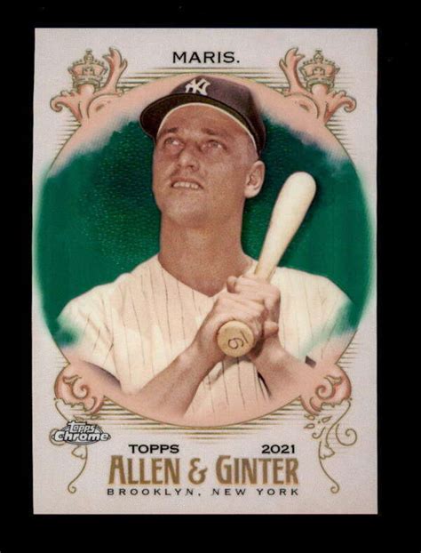 Roger Maris Topps Allen Ginter Chrome Green Refractor