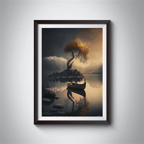 Tranquil Lake Scene Painting PRINTABLE ART Instant Download Tranquility ...