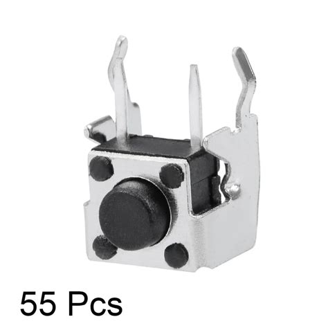 Uxcell 55Pcs Momentary PCB Side Mounting Fixed Bracket Push Button Push