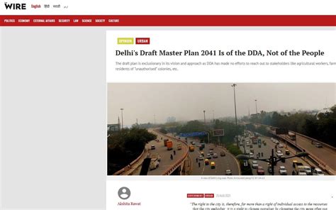 Delhis Draft Master Plan Is Of The Dda Not Of The People