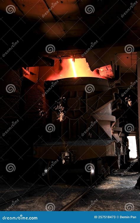 Metal smelting casting stock image. Image of liquid - 257518473