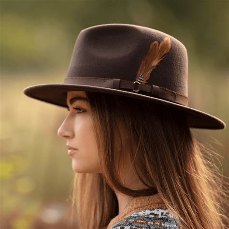 Brown Fedora Hat Showerproof Wool Ranger