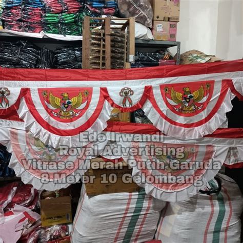 Jual Vitrase Merah Putih Garuda Bendera Background Merah Putih Garuda