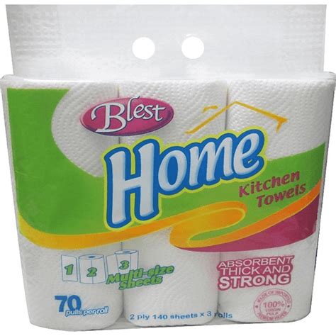 Blest Home Kitchen Towels 70 Pulls 3s Tissue Paper Towels