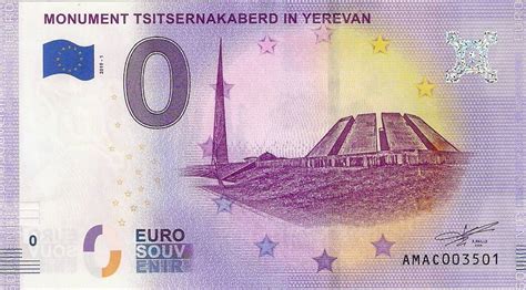 0 Euro Biljet Armenia 2019 Tsitsernakaberd Yerevan MA Shops