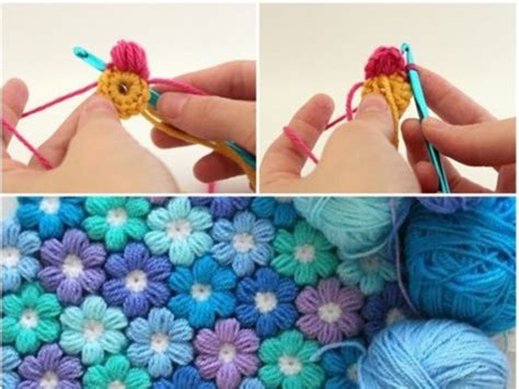 Couverture De Fleurs Puff Au Crochet P Tales Au Crochet