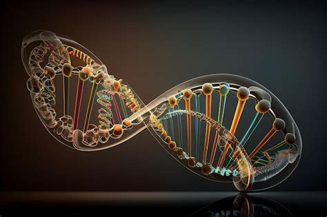 Premium Photo Futuristic Dna Helix On Black Background Dna Science