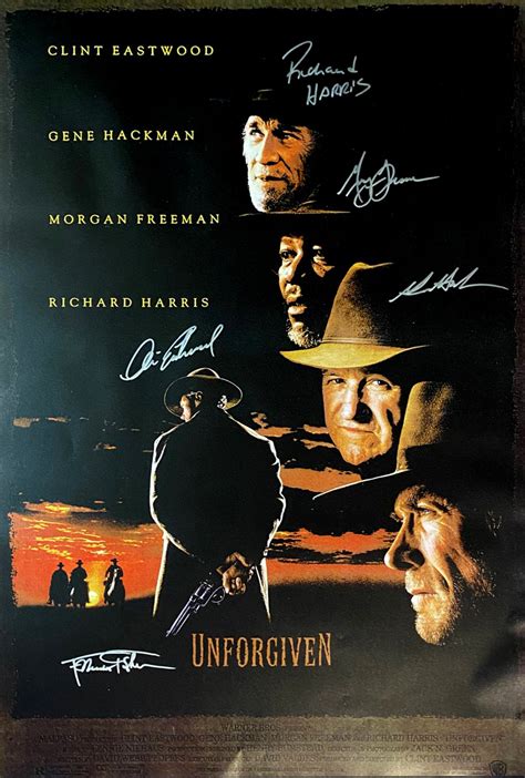 Signed UNFORGIVEN Movie Poster by 5 members of the Cast