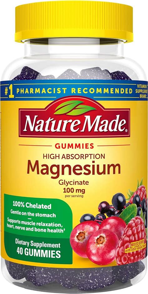 Nature Made High Absorption Magnesium Glycinate Gummies Mg Per