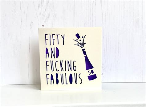 Funny 50th Birthday Cards Swearing Card Rude Card Fifty And Fucking