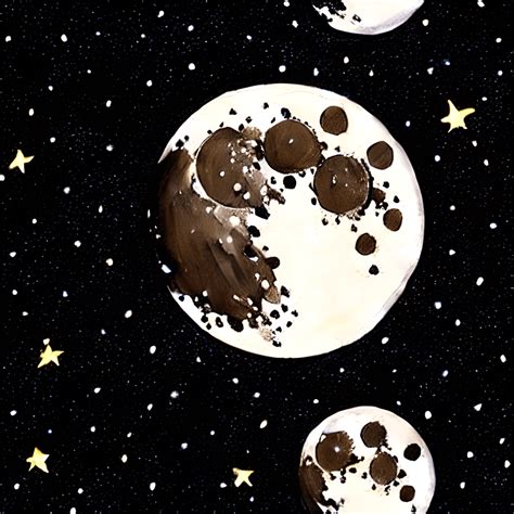 Moon And Stars Painting Graphic · Creative Fabrica