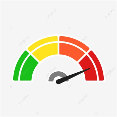 Full Speed Meter In Green Yellow Red Color With White Line Temperature