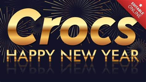 Crocs Feliz Año Nuevo Estilo Fuente Efecto Generador de Efectos de