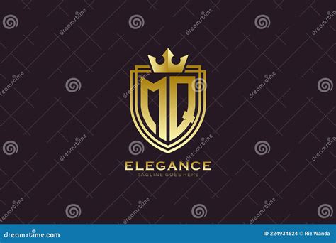 Initial Mq Elegant Luxury Monogram Logo Or Badge Template With Scrolls