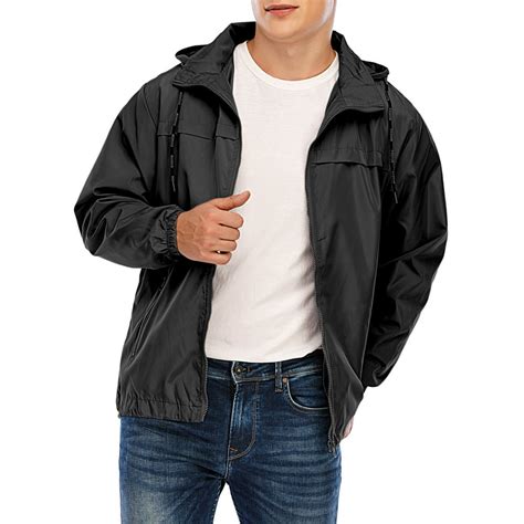 Lelinta Lelinta Mens Big And Tall Outdoor Lightweight Windbreaker Jacket Hooded Waterproof