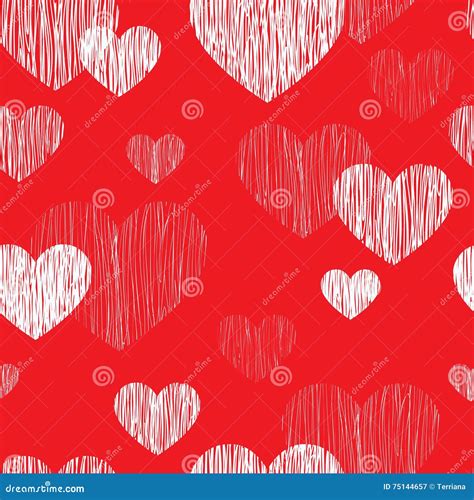 Love Heart Seamless Pattern Happy Valentines Day Wallpaper Stock