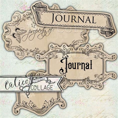 Printable Journal Labels This Listing Includes 2 Printable Pages 1