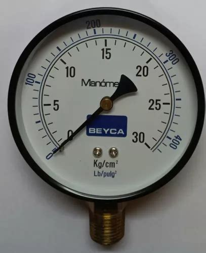 Manómetro De 100 Mm 30 Kg cm² Rosca Inferior De 1 2 Beyca Envío gratis