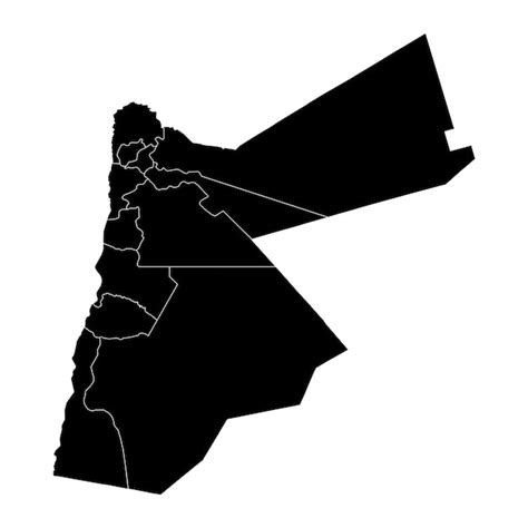 Mapa Da Jord Nia Divis Es Administrativas Vetor Premium