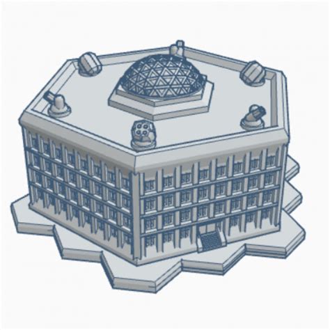 3D Printable The Hexagon, The Supreme Military Command Center hex based MilHB022 by Wargame Forge