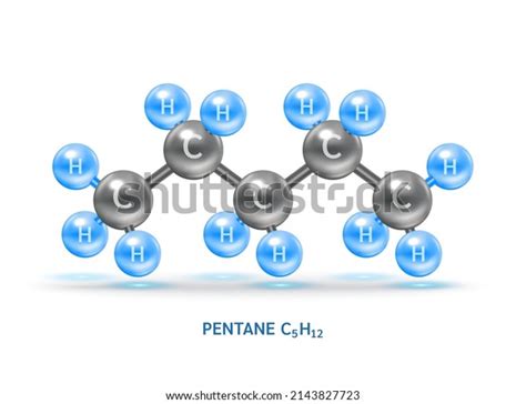 Pentane Gas Molecule Models Physical Chemical Stock Vector Royalty