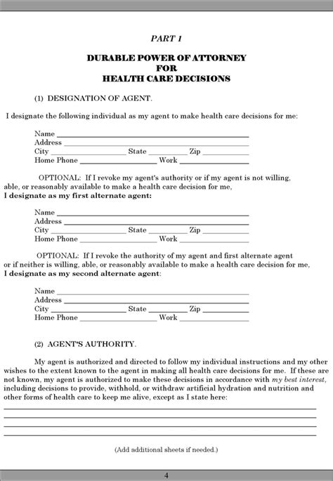 Free Alaska Durable Power Of Attorney For Health Care Decisions Form