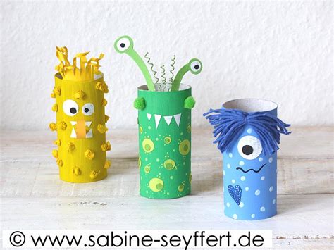 Diy Bastelidee F R Kinder Klorollen Bastelspa Bunte Monster Basteln